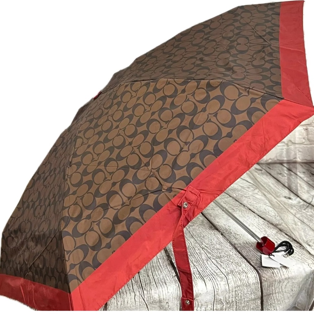 Coach Signature Mini Chestnut Umbrella, NWT